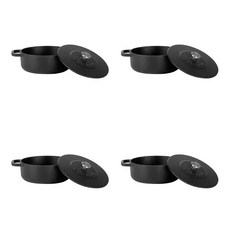 精巧型鑄鐵鍋，保溫性能卓越，適用多種爐具, 黑色, 1箱, 12cm