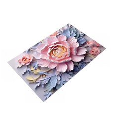 費歐家 軟硅藻泥地墊 浴室吸水防滑腳踏墊, 粉牡丹,60x90公分, 粉牡丹, 1個