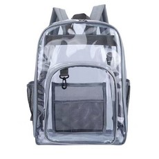 KAIROS OUTDOOR투명 야구 직관 가방 방수 백팩 pvc 야구가방 공연 관람 덕질 야구장 준비물 비치 짐가방, 1개, F-그레이