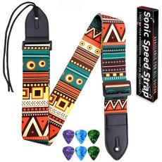 Qivorimith 기타 스트랩 어쿠스틱 일렉트릭 피크 액세서리 모든 기타에 사용 가능 멀티컬러. 단일 사이즈 187541, 1개