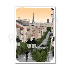 산 해변 튀니지 피레네 산맥 자연 호수 여행 포스터, PF13924