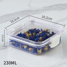 DFMEI 分格密封罐花茶收納盒食品級雜糧罐儲物罐乾貨方形透明收納罐帶蓋, 1個