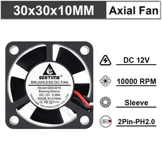 Gdstime DC 12V 듀얼 볼 3010 쿨링 팬 3cm 5V 그래픽 카드 방사형 브러시리스 축 (3D 프린터 쿨러용), 19 12V Sleeve 2P2.0, 01 5PCS