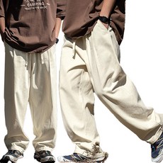 남자 일자 러기드 와이드 면 팬츠 JG-SSBM037