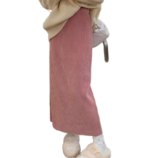 데일리 코듀로이 일자 밴딩 롱스커트