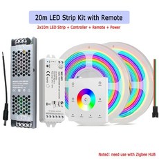 투야 비 스트립 드림 컬러 주소 지정 리모컨 알렉사 구글 어시스턴트 스마트씽스 지원, 1개, 2. 20m Kit with Remote