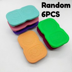 6개입 간식 용기 스테인리스 방지 칸막이 간식용 소스 뚜껑 접시 디핑 이중 누수 견과류, Random 6PCS