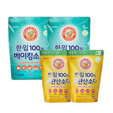 LG생활건강 한.입 100% 과탄산소다 + 한.입 100% 베이킹소다, 2개, 1kg