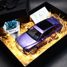 벤틀리 벤테이가 피규어 자동차 SUV 장난감 미니어처 선물 다이캐스트 자동차미니어처, 퍼플 + 기프트박스, 1개