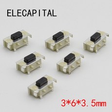 50 개 SMT 3X6X3.5MM 촉각 택트 푸시 버튼 마이크로 스위치 순간 무료