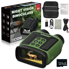 DT59 야간 쌍안경 2.5K UHD 40MP 디지털 망원경 카메라 캠핑용 10X 광학 8X 줌, 03 Green with 64G Card