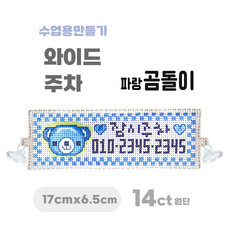 [해피스티치] 실 십자수 주차 세트 14CT (대) 모든 재료 포함 / 실과 바느질 만들기, 파랑곰돌이, 1개