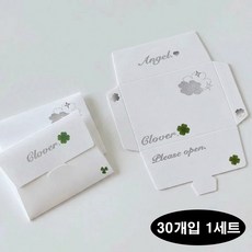 치트몰 네잎클로버 행운 선물 카드, 30개, 화이트 30개, 화이트
