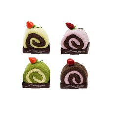 송월타올 롤조각케익 세트 케잌타올 어린이집 유치원 생일 수건케이크 케익수건 답례품 선물 케잌수건 케이크수건, 롤조각케익세트_초코(갈색), 1개