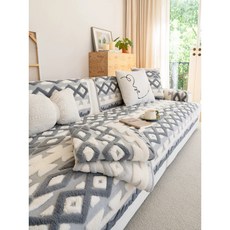 모던하우스 노르딕 패턴 쇼파패드 논슬립 겨울 도톰한 극세사 쇼파커버 4size