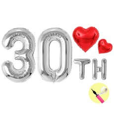 이벤트홀릭 1주년 풍선 숫자 파티 세트 이벤트 결혼 기념일, 30주년 풍선