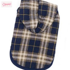 서락 SK펫 퀼팅 체크 후드티셔츠네이비 브리티쉬