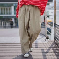 로로텐 9부 와이드 밴딩 팬츠 통바지 여성 빅사이즈