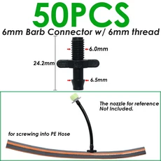 SPRYCLE 50-200X 정원 1/4 인치 C 형 후크 지지대 홀더 스테이크 스템 맞춤 4/7mm 급수 물방울 관개 온실, 21 SPL11-014-50PCS
