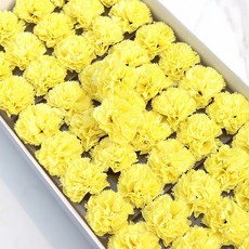 플라워 비누향기 조화꽃 카네이션 라이트옐로우 50송이 감성인테리어, 1각