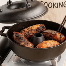 겉바속촉 무쇠 직화냄비 군고구마 lukamo, 1박스, 28cm