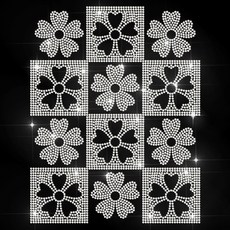 1개 유리 핫픽스 라인스톤 다리미 부착형 꽃 장식 (옷 가방 바지용) 297x210mm, 투명색