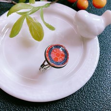 北港朝天宮 開光 過爐加持 金剛藏大圓滿尊勝集閤戒指男女款開口可調定製文殊菩薩綠度母指環 GEPF, 黑紅色, 1個