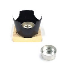 1인용 알루미늄 그릴 냄비 우드 받침대 + 연료통, 1개