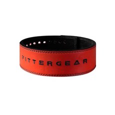 FITTERGEAR 牛皮快扣健力式健身腰帶 (快扣 專業 大重量 訓練 硬拉 舉重 深蹲 牛皮護腰 高質感 非SBD), 紅色,M號 72.5CM-92CM, 1個