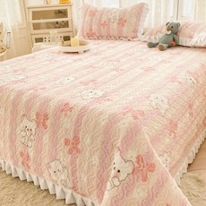 AIDU 침대 커버 3종 세트 미끄럼 방지 가을 겨울 사계절용, 200x230cm[침대덮개], 젖 곰돌이