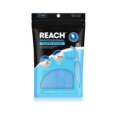 REACH 치실 픽 민트 치아용 플라크 리무버 어려운 Reach 부위용 잡기 쉬운 손잡이 성인용 편안한 다용도 치실 구강 관리 PFAS 프리 90개, 90 Foot (Pack of 1)