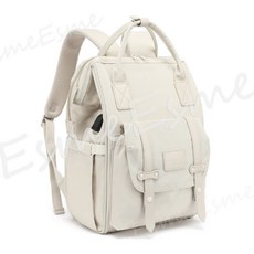 EsmeEsme 大容量媽媽包 多功能防水後背包 USB充電口 可掛嬰兒車 行李箱固定帶 時尚石灰色