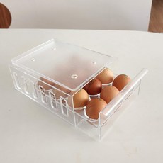서랍형 투명 에그트레이(12구) 적재형 특란/왕란까지 보관가능