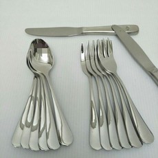 不鏽鋼湯匙叉子組：316不鏽鋼湯匙、叉子、304奶油刀、甜品匙、水果叉，18/10刻印，多功能餐具組合, 甜品匙18/10材質, 1個