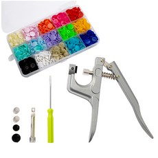 지오비즈 티단추 기구 기본형 + 티단추 15종 x 10p 세트, 혼합색상, 1세트