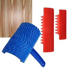 Qjaiune 7피스 인조 나뭇결 도구 세트 질감 있는 페인트 롤러 부드러운 고무 벽 방 아트 페인트 장식용 나뭇결 도구 나뭇결처럼 보이는 페인트, 3