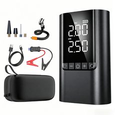 HELLOLEIBOO 다기능 타이어 펌프 10000mAh, 블랙, 1개 블랙, 1개