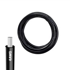 세인테크 실리콘 케이블 전선 8 6 4 2 AWG 8 16 25 35 SQ DIY 배선 차량 배터리 인버터 파워뱅크, 4AWG, 1.5m, 검정(Black)
