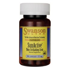 Swanson 斯旺森 SunActive無刺激性鐵膠囊 15mg, 90 件, 1個