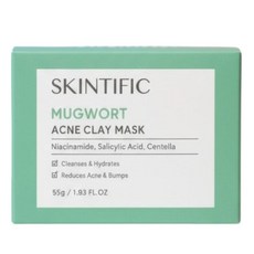 SKINTIFIC 苦艾草淨膚泥膜 深層清潔毛孔 舒緩痘痘肌膚 平衡油脂分泌, 1個, 1個裝
