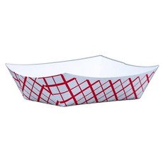 Southern Champion Tray 0409 #50 Southland 판지 음식 트레이 0.9kg(1/2파운드) 용량 레드 체크 (1000개 케이스)