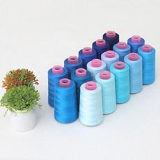 무형광 [45수2합 고강력코아사] 2500m 16색 소라 하늘 블루계열 재봉실 미싱실 자수실겸용, 743 씨블루, 1개