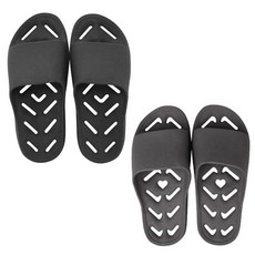 1+1 (남 / 여 가능) 캄피트 국산 욕실화 안전 욕실화 인체 무해한 물빠짐 좋고 미끄럽지 않은 고급 욕실 슬리퍼, 남성용[270mm]+여성용[250mm], 차콜, 차콜