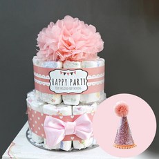 紙尿布蛋糕（粉色）+ Blingo Color 1P（粉色）