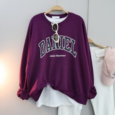 달콩 여성 봄신상 긴팔티 디먼트레터링오버핏맨투맨