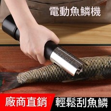 台灣工廠 新款家用 電動魚鱗神器 手持式全自動 不鏽鋼刀頭去魚鱗器工具 不用插電, 1個