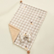 강아지 수면 매트 세트 쿠션 담요 포함, L70x50cm, Plaid