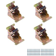 접이식 지지 브래킷 4개 - 자동 잠금 힌지 - 다리 피팅 및 코너 브레이스 - 접이식 다리용 - 접이식 작업대 - 주방의 접이식 책상 연장(0-90 컬러 아연 색상), 0-90, Colored zinc color