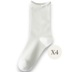 세리앙쥬 조리원 무압박 양말 4켤레 세트, 화이트