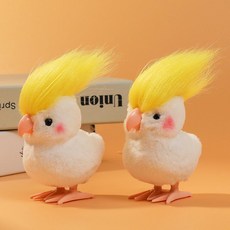 귀염뽀짝 퐁퐁 뛰는 아기 앵무새 인형 세트 3종 귀여운 태엽감는 동물인형 굿즈, A. 앵무새 2개, 기본 패키지